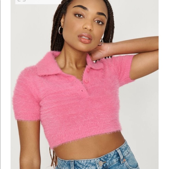 トップス \"BBY TECHBOI\" FUR PINK POLO BBY TECHBOI